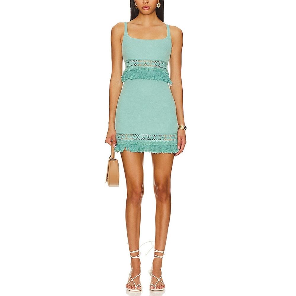 SAYLOR Kenzia Lace Trimmed Turquoise Mini Dress Size M